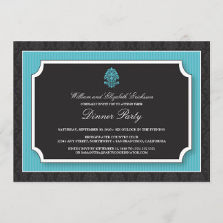 Convite de festas de Janto do Damask Elegante (aqu