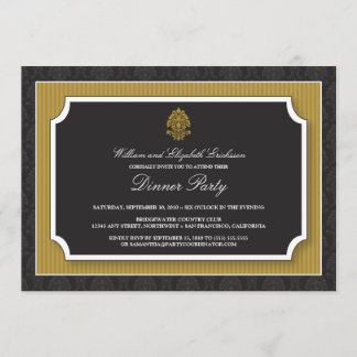 Convite de festas de Janto do Damask Elegante (our