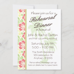 Convite de festas de Janto do Ensaio de Luau Havai