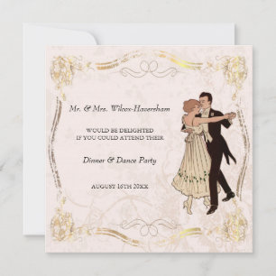 Convite de festas de janto e dança