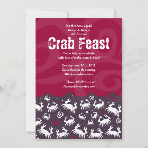 Convite de festas de Janto FEST BANQUETE CRAB Danç