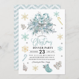 Convite de festas de Janto Floco de Neve Floco de