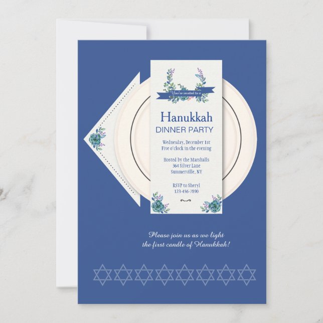 Convite de festas de Janto Hanukkah (Frente)