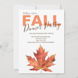 Convite de festas de Janto Rustic Fall Leaf