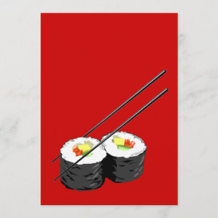 convite de festas de janto Sushi