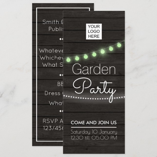 Convite de festas de Jardim Corporativo (Frente/Verso)