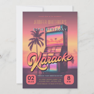 Convite de festas de Karaoke aniversário de 30 ano