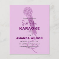 Convite de festas de Karaoke Purple 16