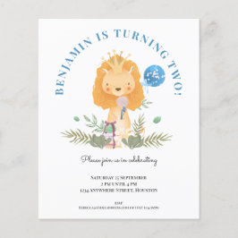 Convite de festas de Leões do segundo aniversário