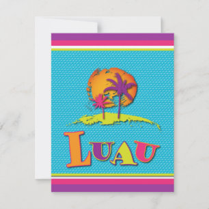 Convite de festas de Luau:4.25 x 5.5 cm