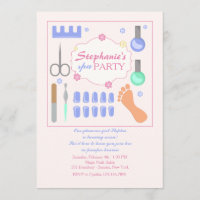 Convite de festas de manicura e pedicura