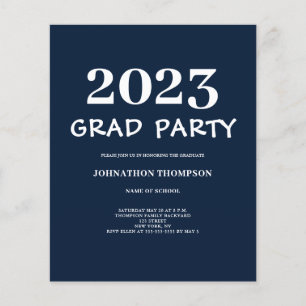 Convite de festas de Marinho de Graduação de Orçam