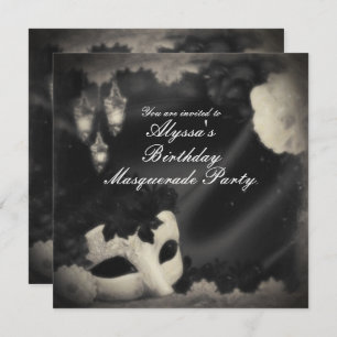 Convite de festas de máscara de Mascarada de Vinta