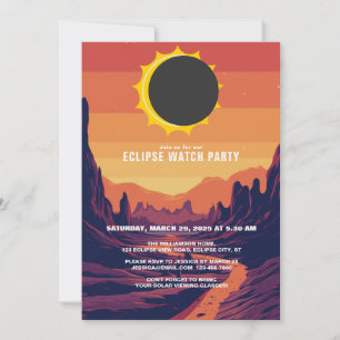Convite de festas de Monitoramento do Eclipse Sola