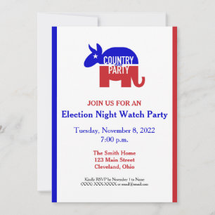 Convite de festas de Monitoramento Noturno da Elei