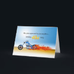 Convite de festas de motocicleta de aniversário de<br><div class="desc">Revelando e queimando! Uma motocicleta em chamas,  com chamas para trás,  andando rápido com seu convite de festas! Veja toda a gama de cartas para idades e relações na minha loja. Norma de copyright para todos os trabalho de arte</div>