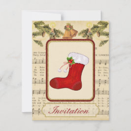 Convite de festas de natais vintages com Natal