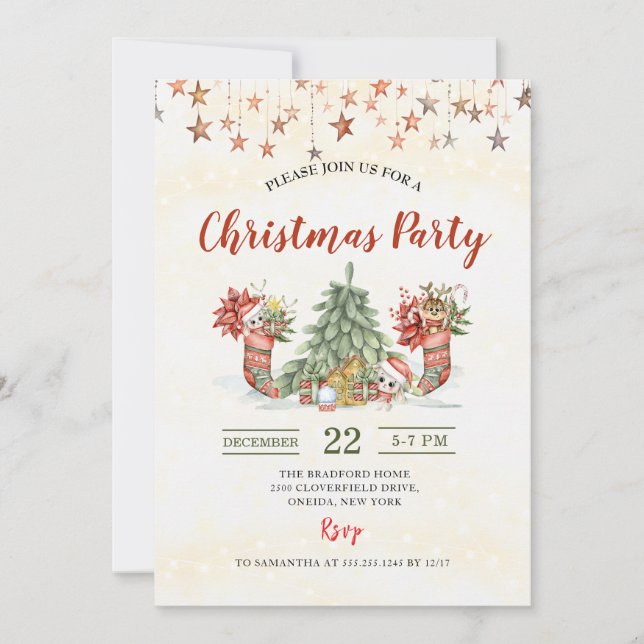 Convite de festas de Natal (Frente)