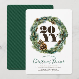 Convite de festas de Natal Acorn Wreath