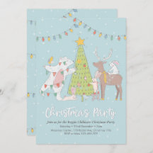 Convite de festas de Natal | Árvore de decoração