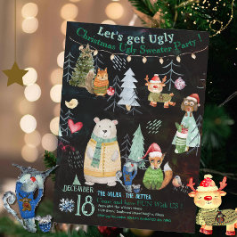 Convite de festas de Natal Bonito e Feio