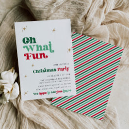 Convite de festas de Natal Brilhante Retro Boho