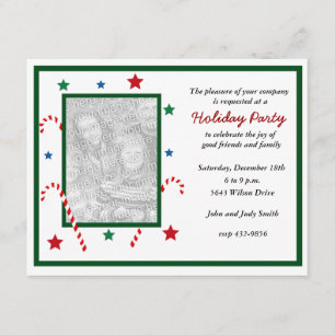 Convite de festas de Natal Candy Cane