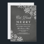 Convite de festas de Natal Chalkboard Snowflake<br><div class="desc">Mais convites de festas de Natal no Quartel da Loja Little Bayleigh!</div>