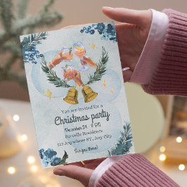 Convite de festas de Natal com aquarela quente