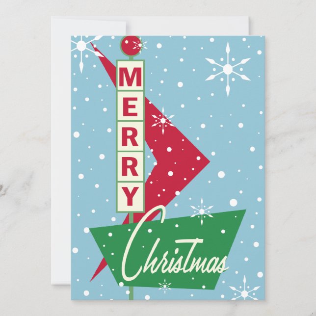 Convite de festas de Natal com Sinal de Googie Ret (Frente)