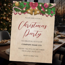 Convite de festas de Natal Corporativo Vintage