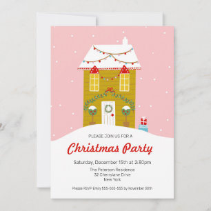 Convite de festas de Natal da Casa de Pão Gingerpã
