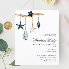 Convite de festas de Natal da empresa nórdica azul
