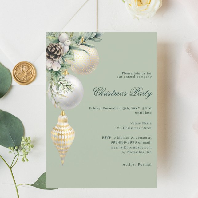 Convite de festas de Natal da Green Gold Company (Criador carregado)