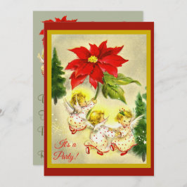 Convite de festas de Natal Dançando Angels