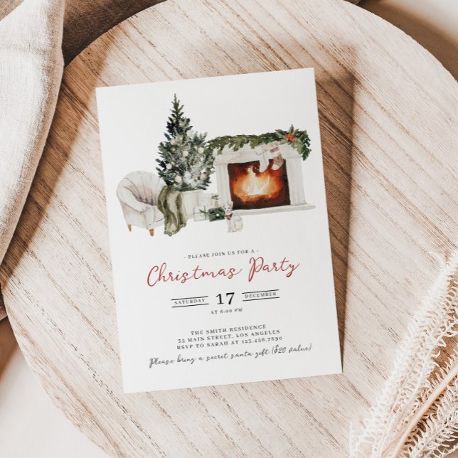 Convite de festas de Natal de Aquarela (Criador carregado)