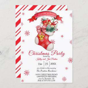 Convite de festas de Natal de Aquarela