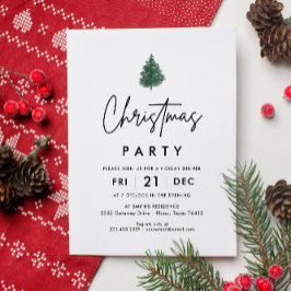 Convite de festas de Natal de Árvore Minimalista