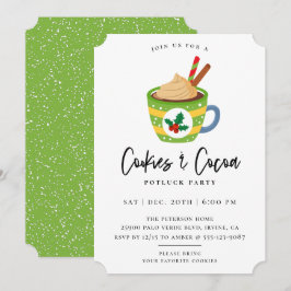 Convite de festas de Natal de Cookies e cacau