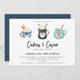 Convite de festas de Natal de Cookies e cacau