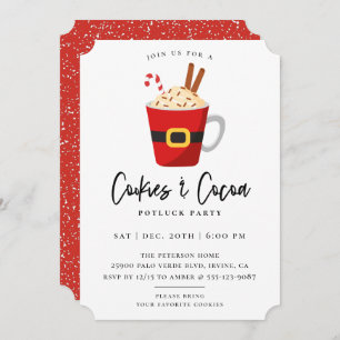 Convite de festas de Natal de Cookies e cacau