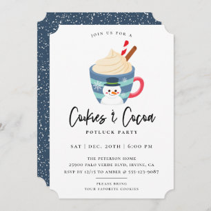 Convite de festas de Natal de Cookies e cacau