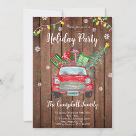 Convite de festas de Natal de madeira