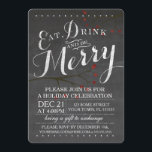 Convite de festas de Natal de Natal de Chalkboard<br><div class="desc">Convite para evento de Feriado de Feliz,  Beba e Beba em Tabuleiro Negra</div>
