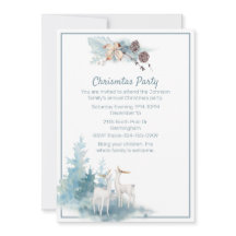 Convite de festas de Natal de Pastel e Veado