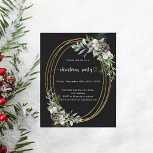 Convite de festas de Natal de pinheiro branco