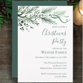 Convite de festas de Natal de Pinus Desenhado em M