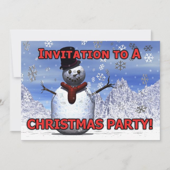 Convite de festas de Natal de Snowman (Frente)