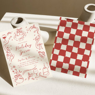 Convite de festas de Natal Desenhado