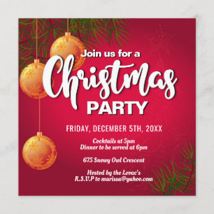 Convite de festas de Natal divertido